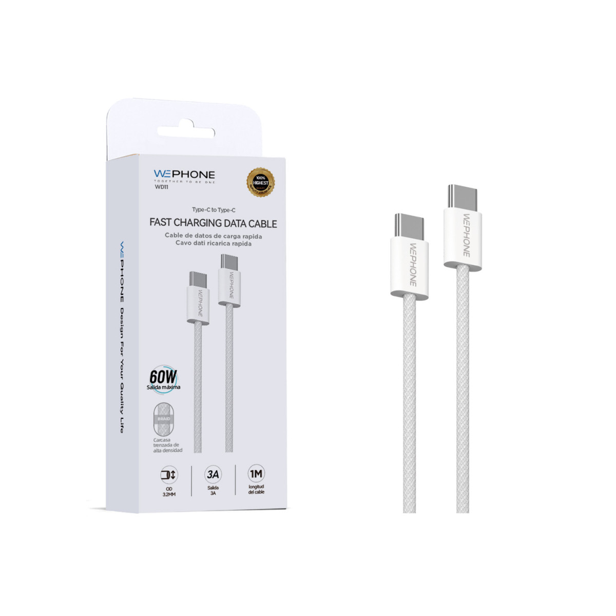 Cable de Carga Rápida Wephone WD11 USB-C a...