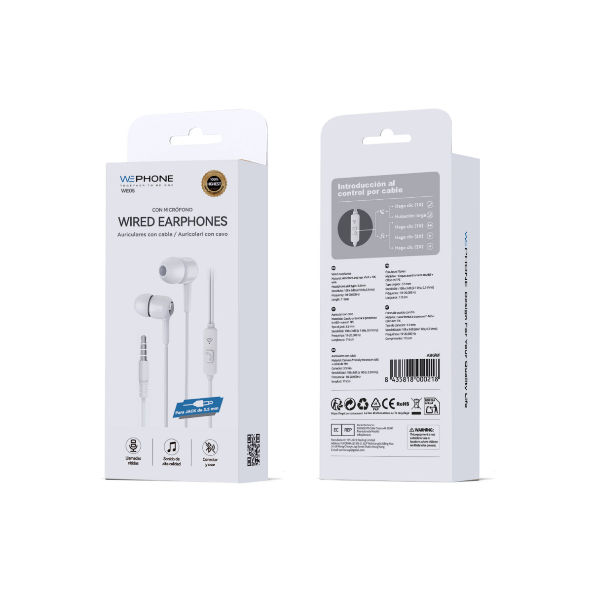 Auriculares con Cable Wephone WE05 – Conector...