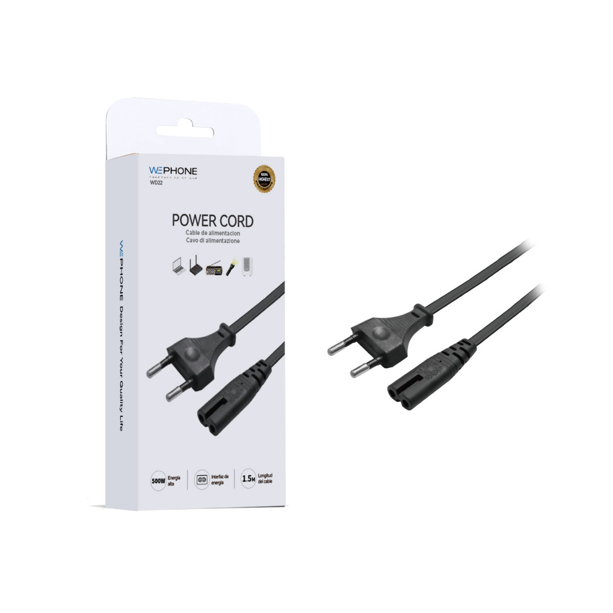 Cable de Alimentación Europeo Wephone WD22 –...