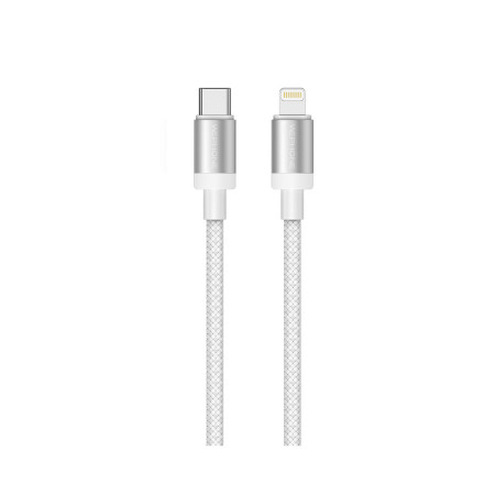 Cable de Carga y Datos Wephone WD33 – USB-C a Lightning (1 m) Trenzado Reforzado PD 30W Blanco