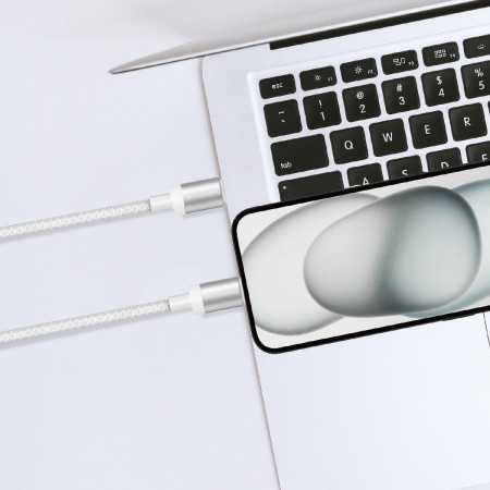 Cable de Carga y Datos Wephone WD33 – USB-C a Lightning (1 m) Trenzado Reforzado PD 30W Blanco