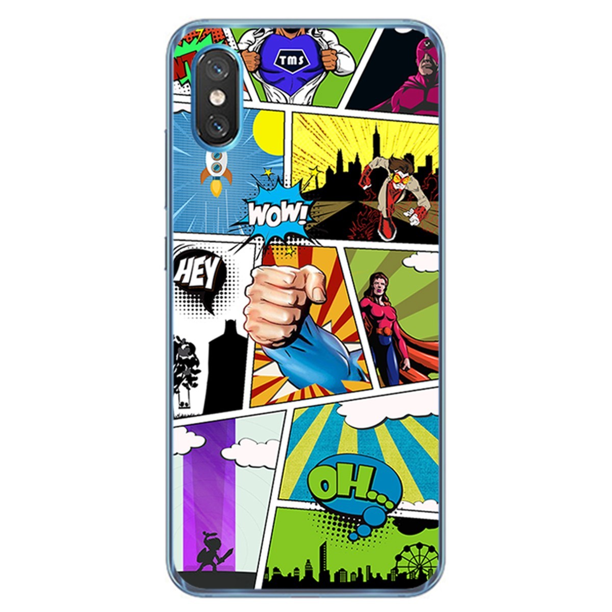 Funda Gel Tpu para Xiaomi Mi 8 Pro diseño Comic Dibujos