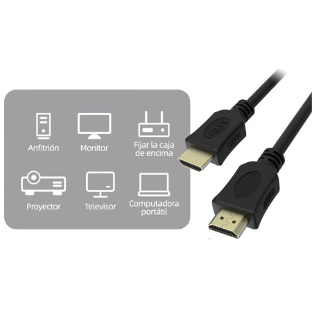 Cable de Vídeo y Audio Wephone WD17 – HDMI 1.4 A/M a A/M (1.5 m) con Resolución 4K UHD Negro