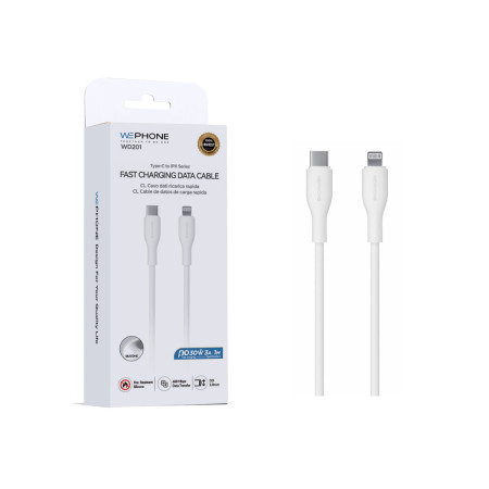 Cable de Silicona USB-C a Lightning WD201 - PD 30W Fast Charging (1m)