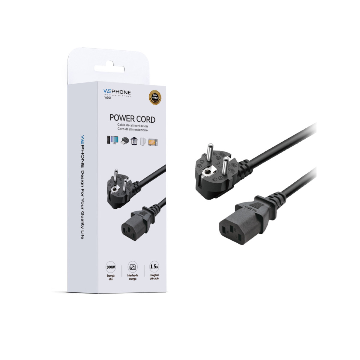 Cable de Alimentación Europeo Wephone WD21 –...