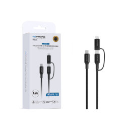 Cable de Carga y Datos Wephone WD31 2-en-1 – USB-C a...