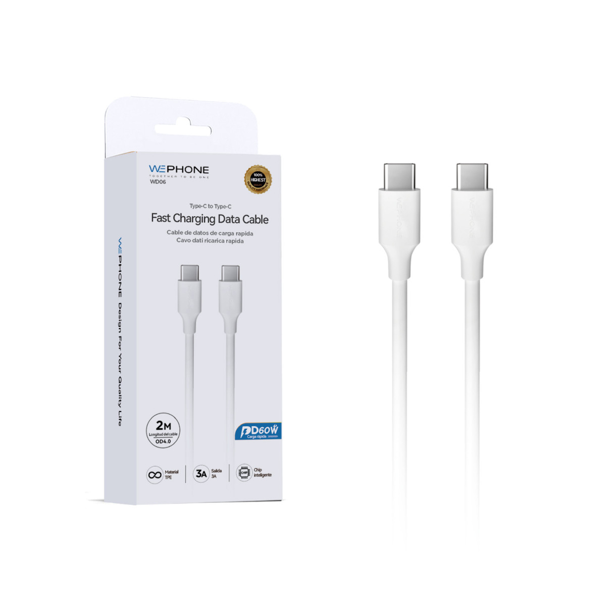 Cable de Carga Rápida Wephone WD06 USB-C a...