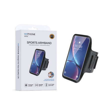 Funda Deportiva de Brazo Wephone WT01 – Brazalete para Running,Pantalla Táctil Accesible y Neopreno para Smartphones hasta 6.9"