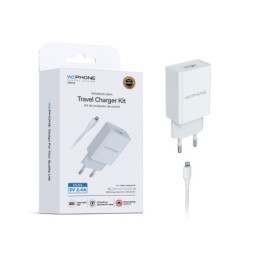 kit Cargador de Pared Wephone WA03 USB-A 12W + Cable...