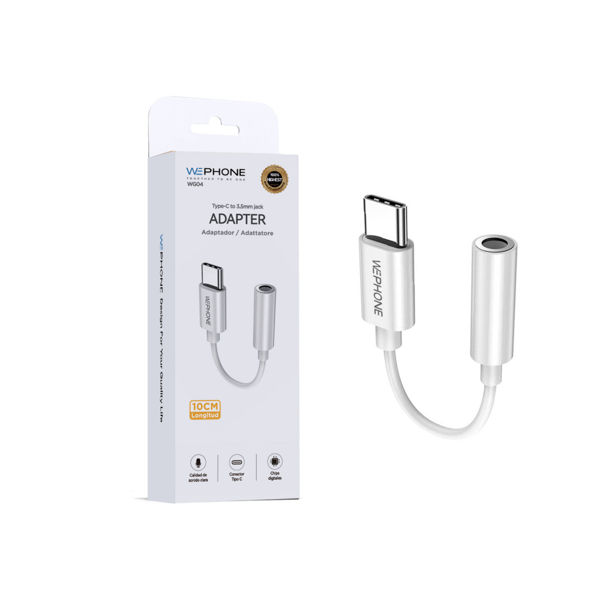 Adaptador de Audio Wephone WG04 – USB Tipo-C a...