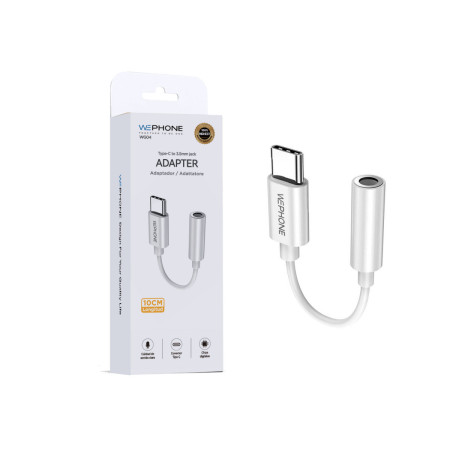 Adaptador de Audio Wephone WG04 – USB Tipo-C a Jack 3.5 mm Hembra (10 cm) con Chip DAC Hi-Fi