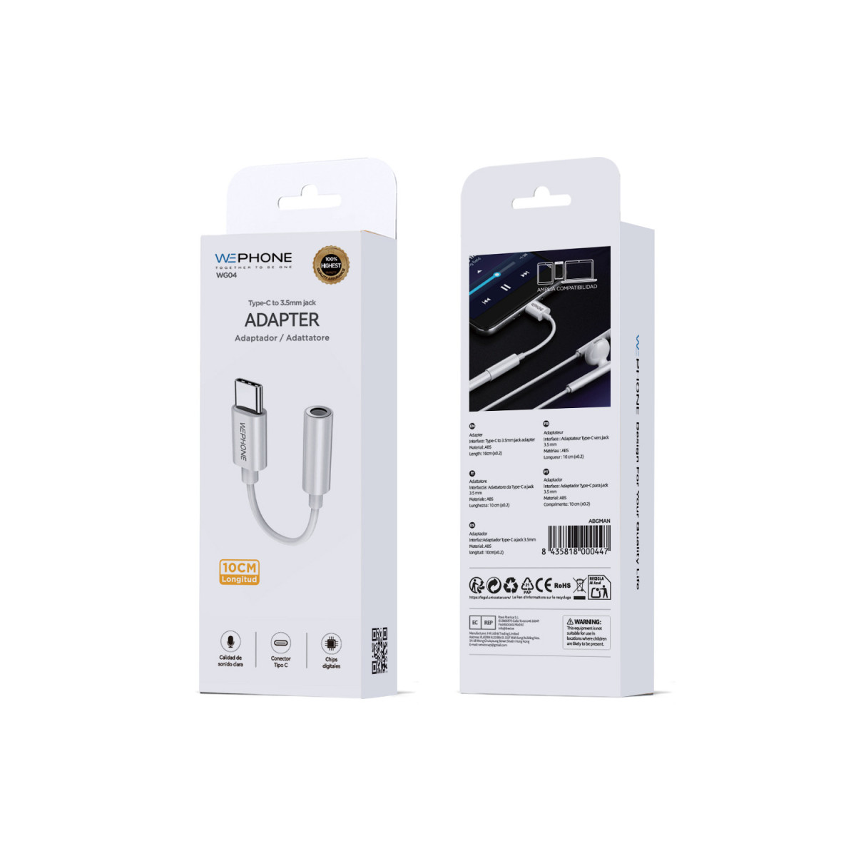 Adaptador de Audio Wephone WG04 – USB Tipo-C a...