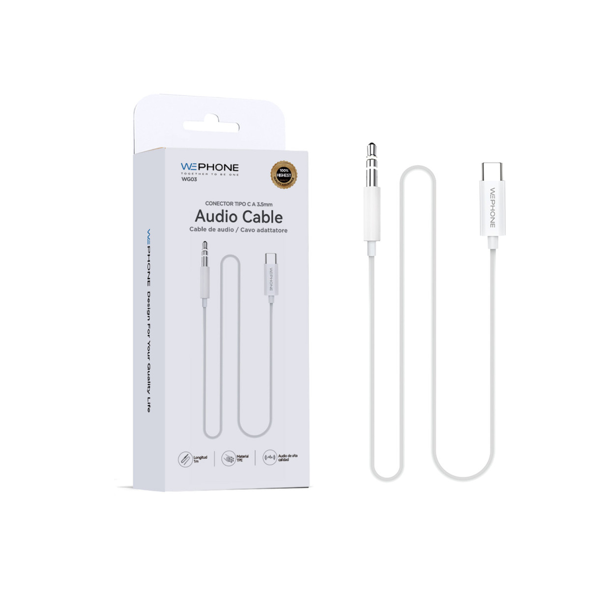 Cable Adaptador de Audio Wephone WG03 – USB...