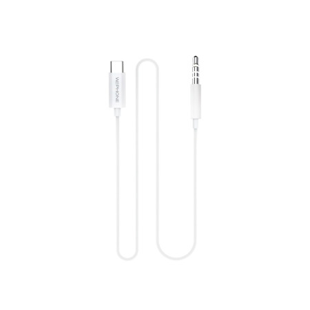 Cable Adaptador de Audio Wephone WG18 – USB-C a Jack 3,5 mm Macho (1 m) Blanco