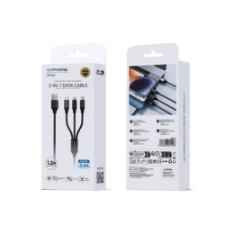 Cable de Carga y Datos Wephone WD30 3-en-1 – USB-A a... 2