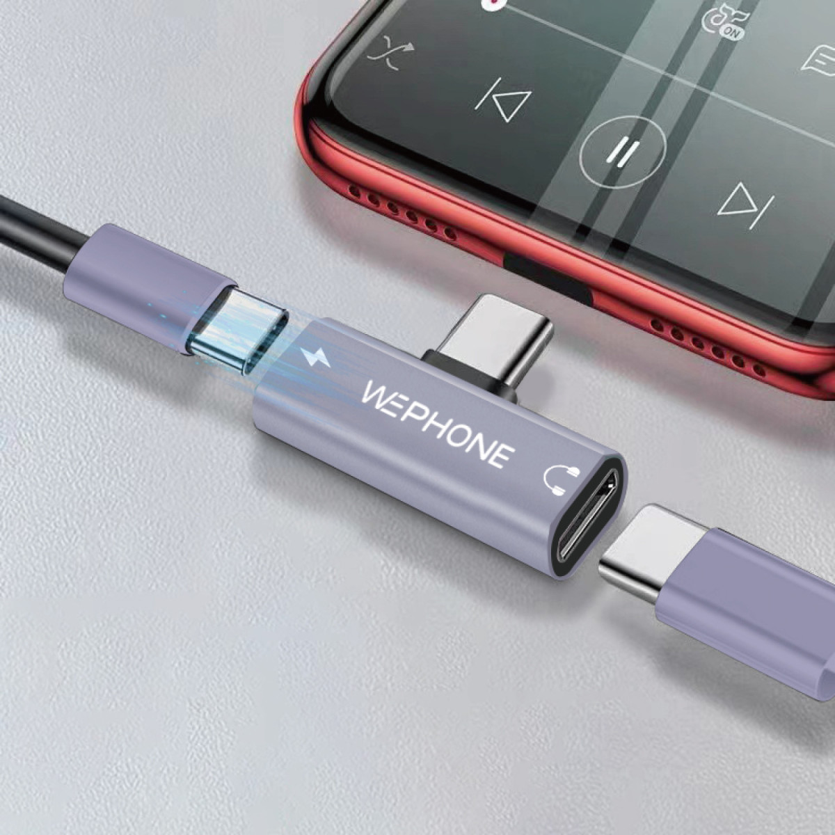 Adaptador Divisor Wephone WG16 – USB-C a Doble...