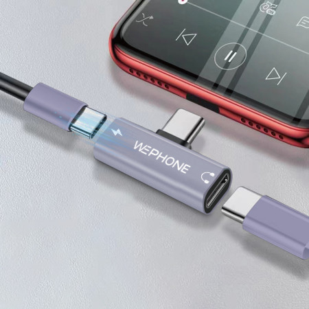 Adaptador Divisor Wephone WG16 – USB-C a Doble USB-C con Carga Rápida 60W PD