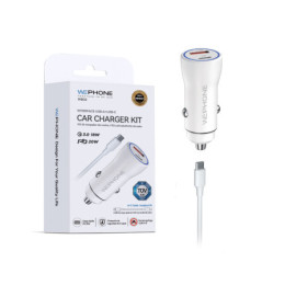 Kit Cargador de Coche Wephone WB02 Dual 38W + Cable USB-C...