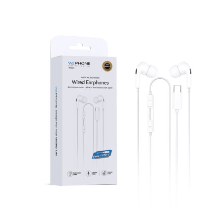 Auriculares con Cable Wephone WE04 In-Ear – Conector USB-C Blanco