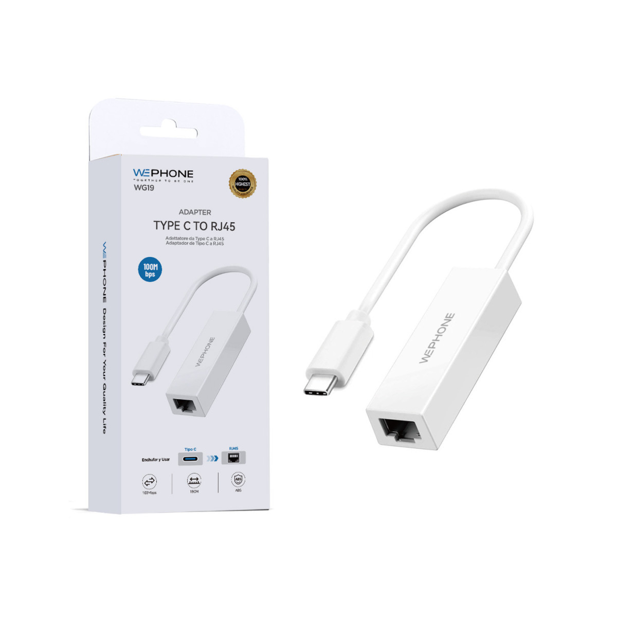 Adaptador de Red Wephone WG19 – USB Tipo C a...