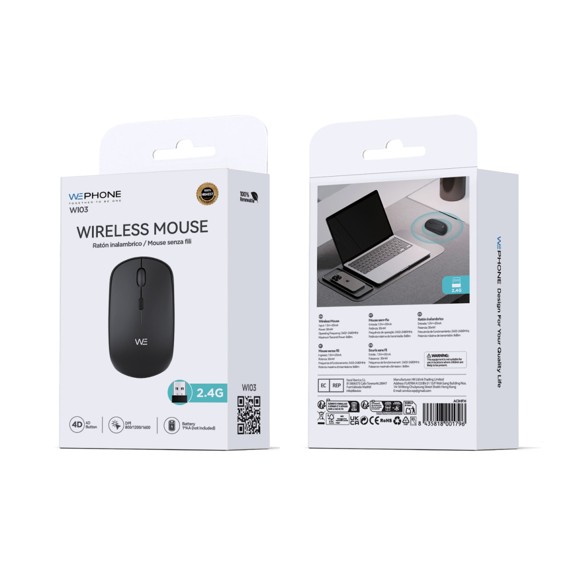 Ratón Inalámbrico Wephone WI03 4D – Conexión...