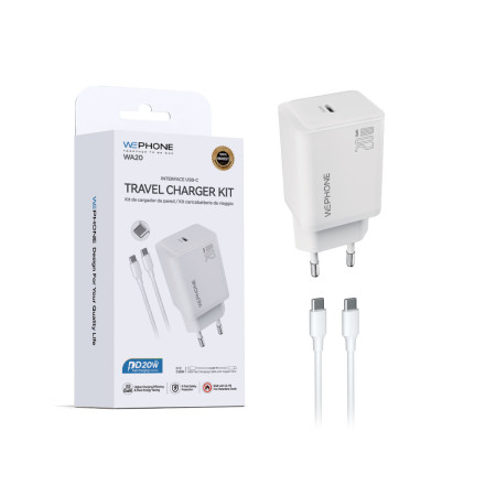Cargador de 20W + Cable USB-C a USB-C (1m) - WA20