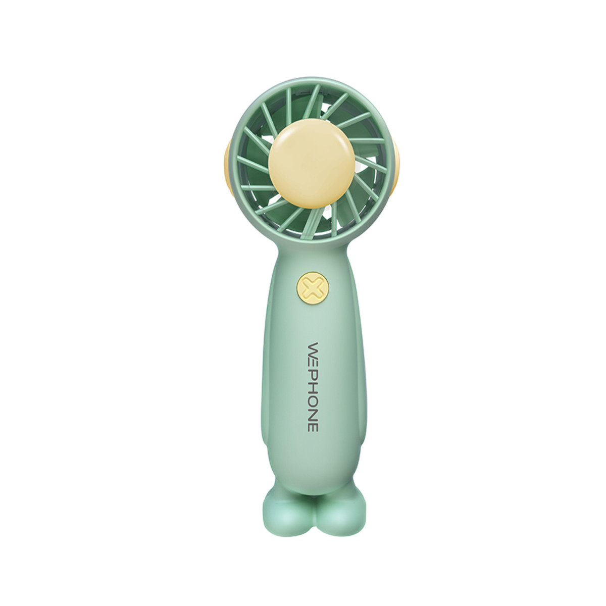 Ventilador de Mano Portátil Wephone WN03 – 3 Velocidades,Batería de 1200mAh y Ergonómico con Base de Apoyo Verde