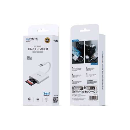 Lector de Tarjetas Wephone WJ04 – Conector Lightning a SD / MicroSD (TF)