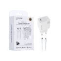 Kit Cargador de Pared Wephone WA06 GaN USB-C 20W + Cable USB-C a Lightning 1m Blanco