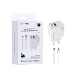 Kit Cargador de Pared Wephone WA08 GaN 20W Dual + Cable...