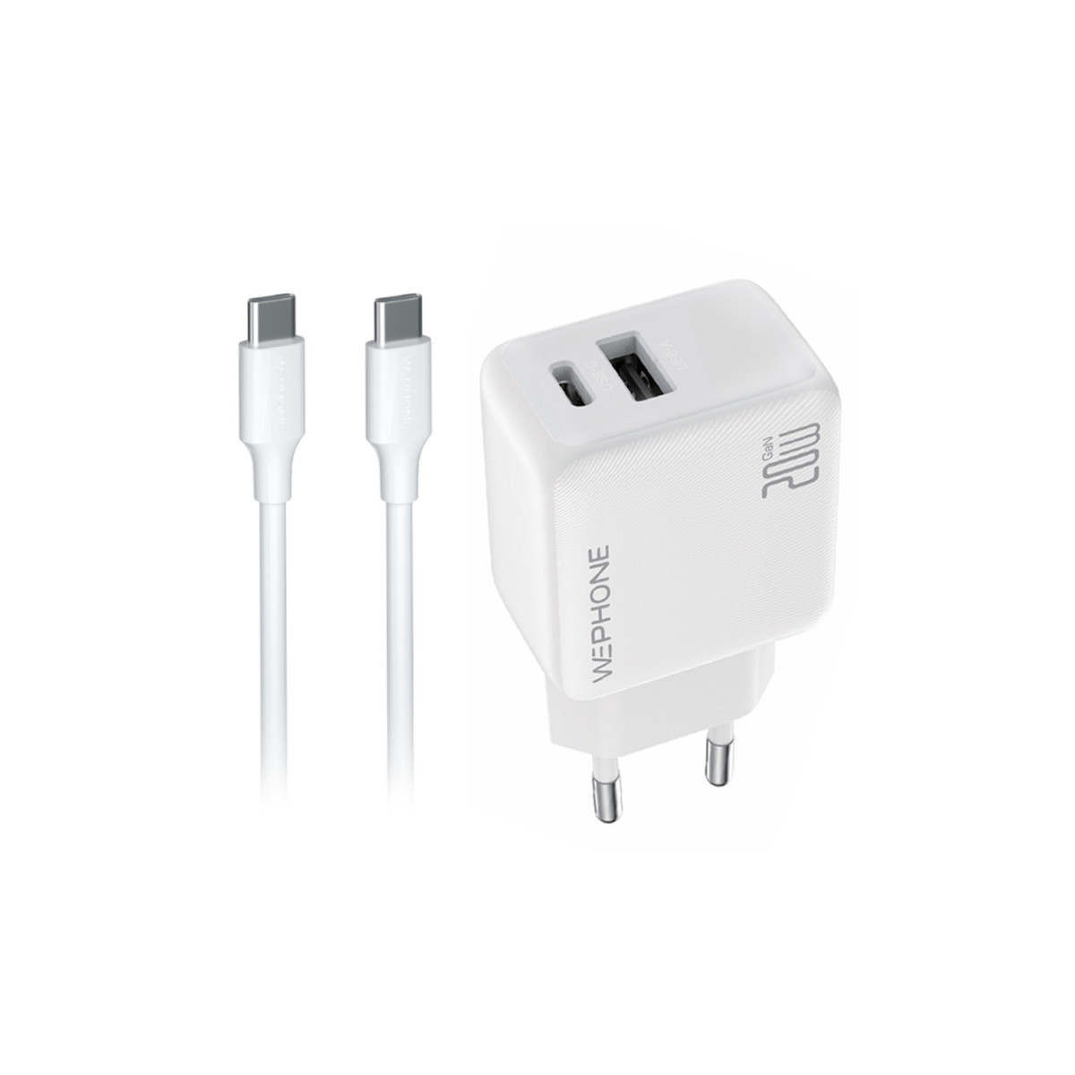 Kit Cargador de Pared Wephone WA08 GaN 20W Dual...