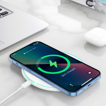 Cargador Inalámbrico Ultra Delgado Wephone WA34 – 15W Fast Charge con Luz Ambiental LED y Diseño Compacto