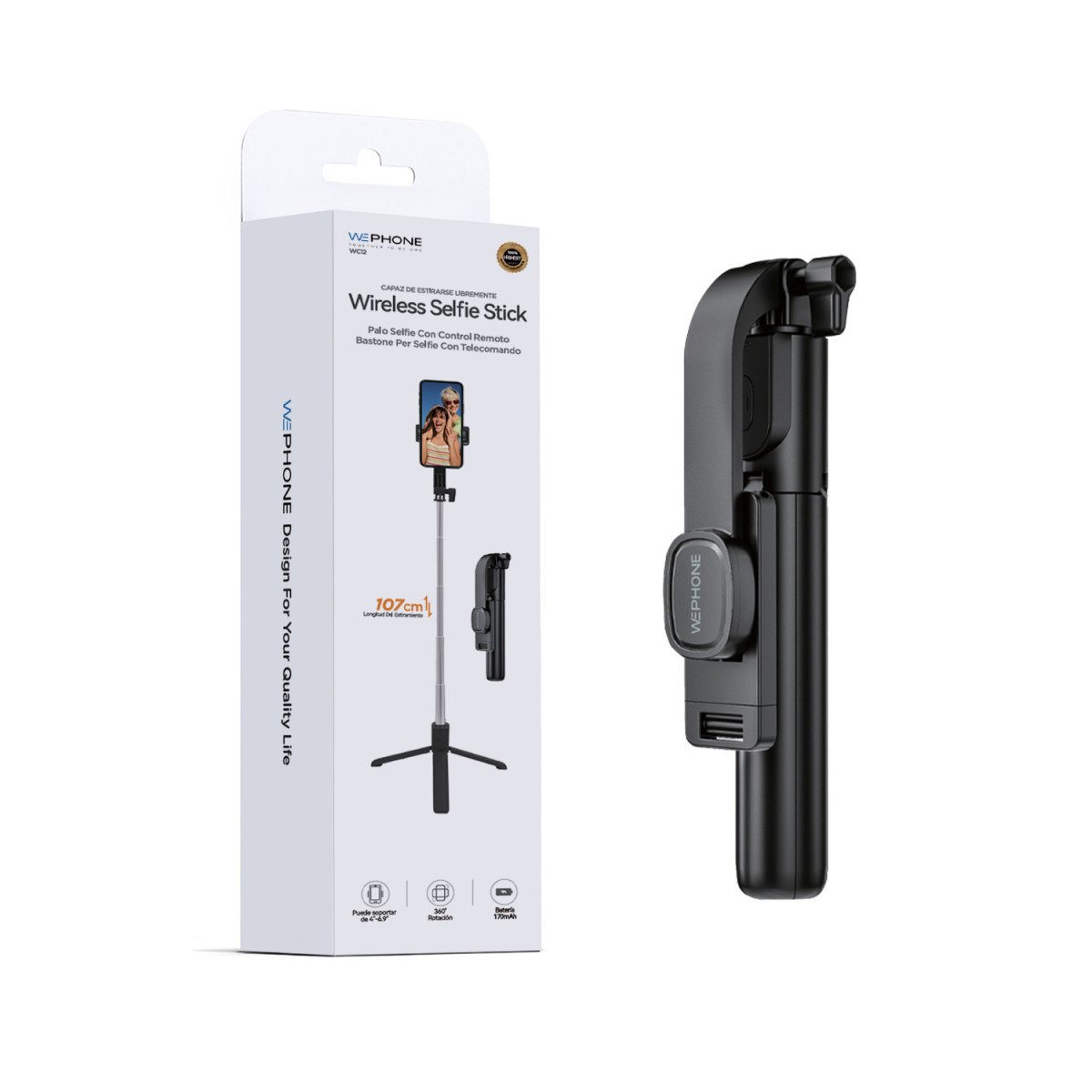 Trípode y Palo Selfie Bluetooth Wephone WC12 –...