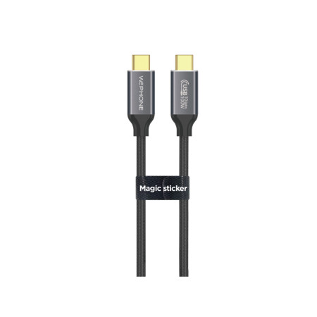 Cable Pro Wephone WD15 USB-C a USB-C – PD 100W / 10Gbps / 4K Video / 1.5m Gris Espacial