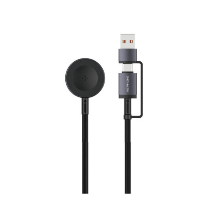 Cargador Inalámbrico Magnético Wephone WA16 para Apple Watch – USB-A / USB-C 2.5W Negro