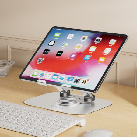 Soporte Metálico WC22 para Tablets y Móviles - Rotación 360° y Altura Ajustable