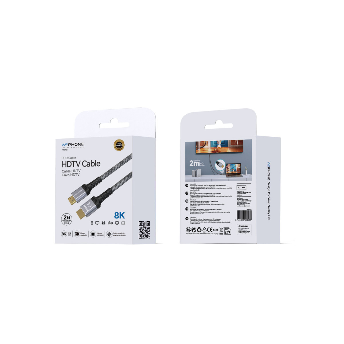Cable de Audio y Vídeo Wephone WD18 – HDMI 8K...