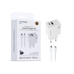 Kit Cargador de Pared Wephone WA09 GaN 20W Dual + Cable...
