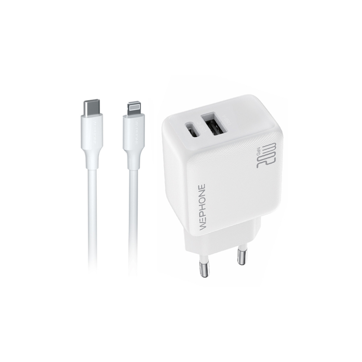 Kit Cargador de Pared Wephone WA09 GaN 20W Dual...