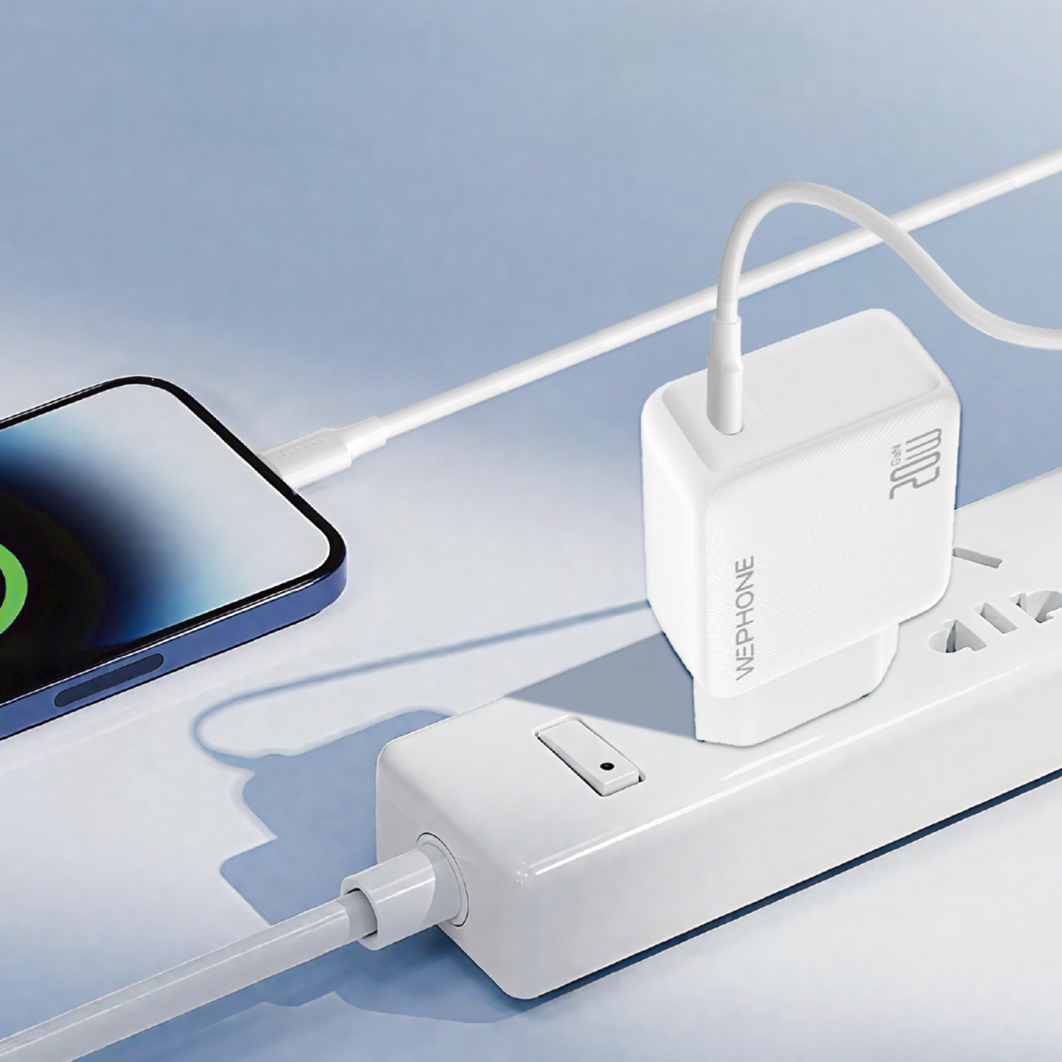 Kit Cargador de Pared Wephone WA09 GaN 20W Dual...