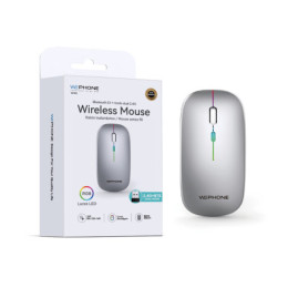 Ratón Inalámbrico Dual Wephone WI02 Gris Plateado – Bluetooth 5.1 + 2.4G Recargable