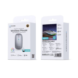 Ratón Inalámbrico Dual Wephone WI02 Gris Plateado – Bluetooth 5.1 + 2.4G Recargable 2