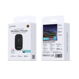 Ratón Inalámbrico Dual Wephone WI02 Negro – Bluetooth 5.1 + 2.4G con Luces RGB 2