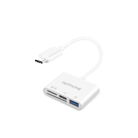Adaptador Hub 4 en 1 Wephone WJ06 – USB-C a USB 3.0 (5Gbps) + Lector SD y TF