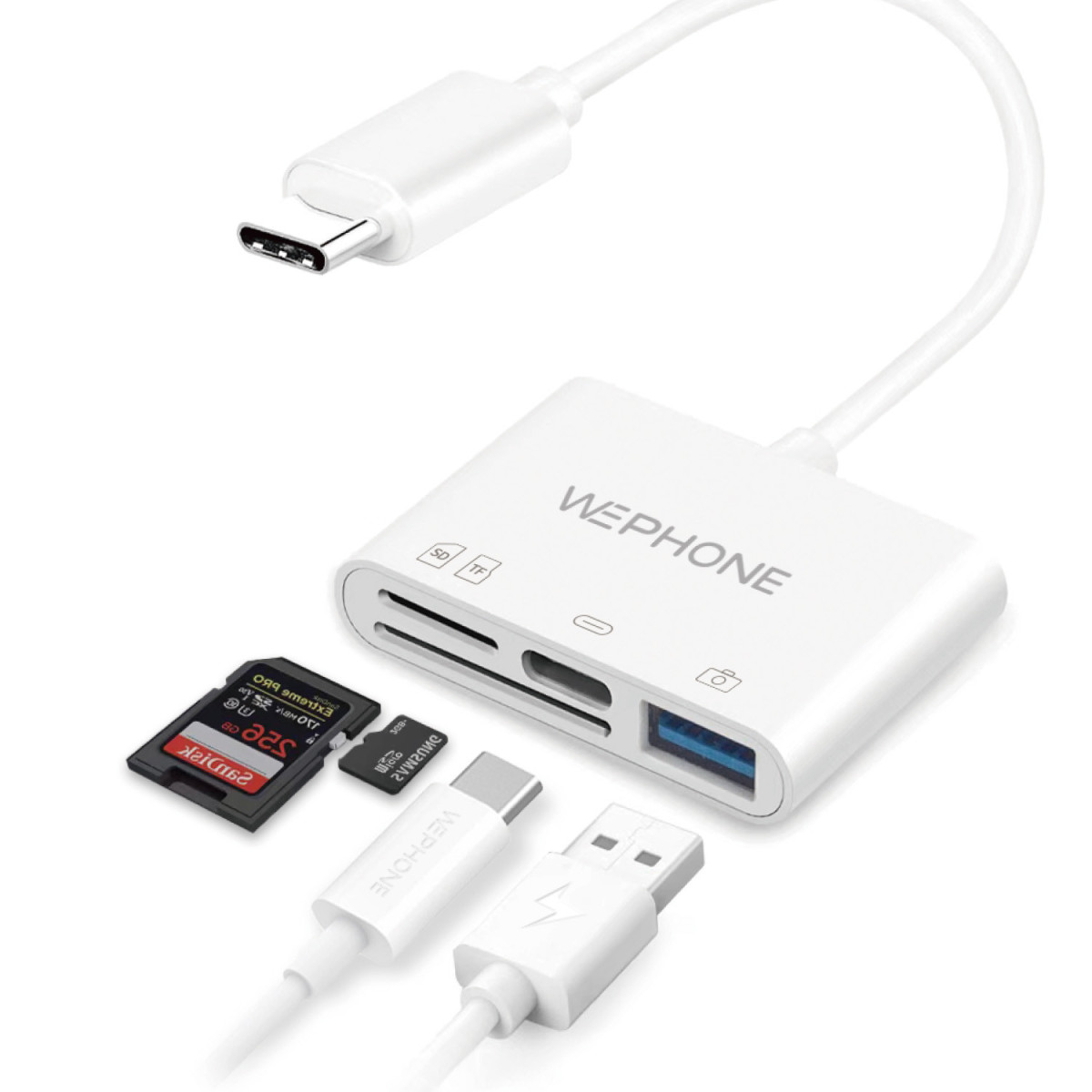 Adaptador Hub 4 en 1 Wephone WJ06 – USB-C a USB...