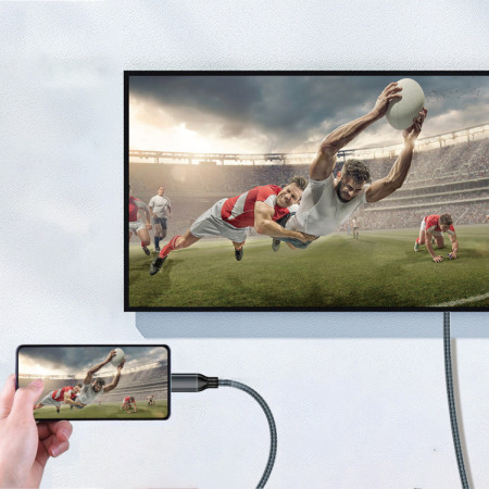Cable Adaptador de Vídeo Wephone WD29 – USB-C a DisplayPort (1.8 m) con Resolución 4K UHD y Cubierta Trenzada