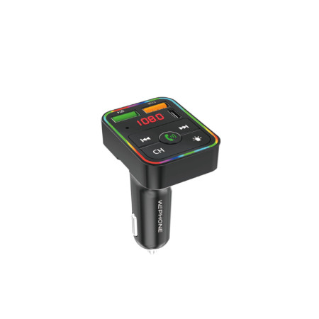 Transmisor FM Bluetooth Wephone WL01 – Carga Rápida PD 30W + QC 3.0 y Manos Libres