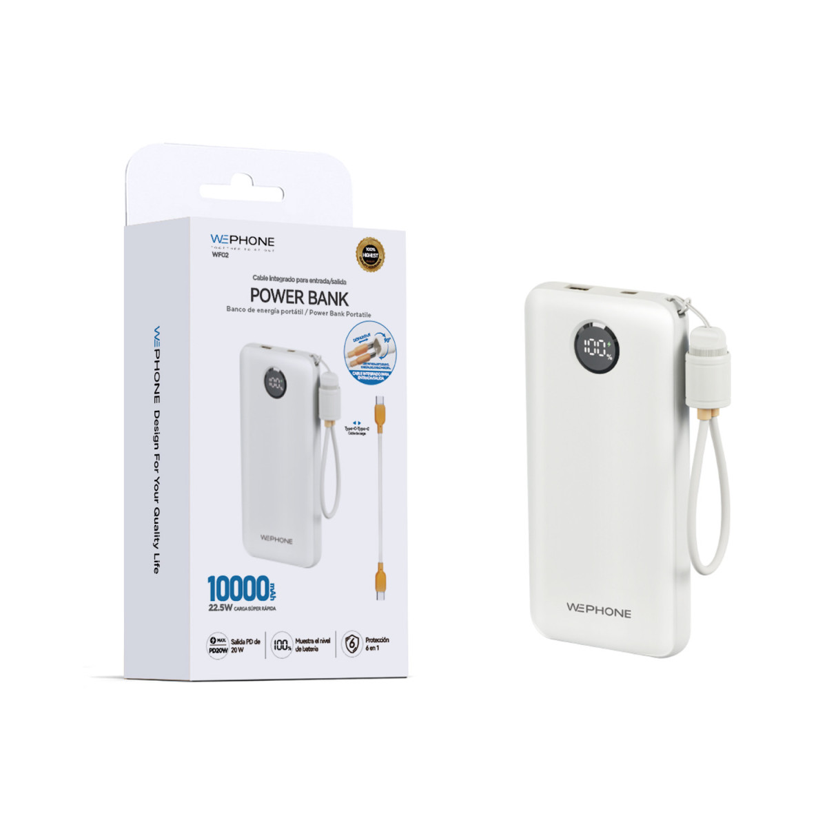 Power Bank Wephone WF02 10000mAh – Carga Súper...