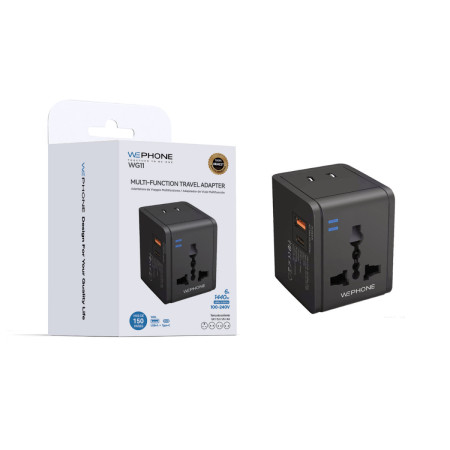 Adaptador de Viaje Universal Wephone WG11 – 1440W (6A) con Puertos USB-A y USB-C