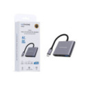 Adaptador Hub Wephone WG23 3 en 1 USB-C – Salida HDMI 4K UHD,USB 3.0 de 5Gbps y Carga PD 100W,Aluminio y Trenzado